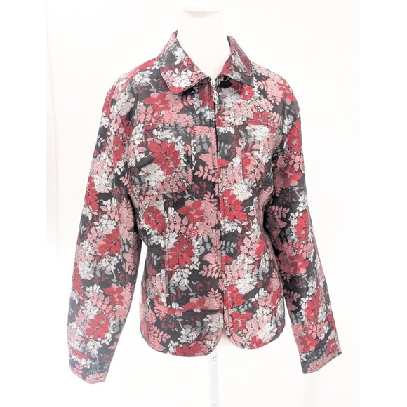 Drapers and Damon's Autumn Colors Floral Collared Full Zip Blazer Jacket Size XL - Picture 1 of 8